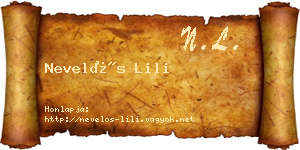 Nevelős Lili névjegykártya